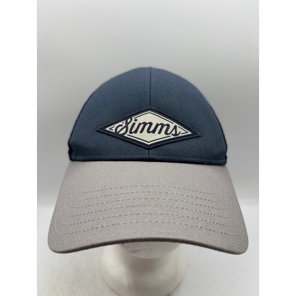 Simms Fishing Products‎ Blue/Grey Trucker Hat Snapback Patch Logo Outdoor OSFM
